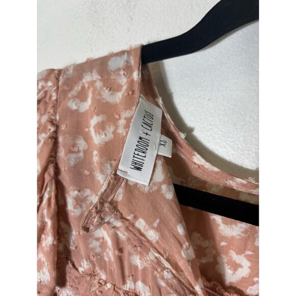 Whiteroom + Cactus Blush Pink Long Sleeve Smocked Top Sz XS - Picture 3 of 3